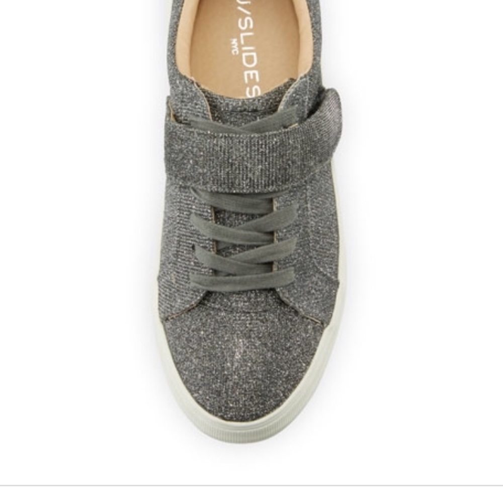 J/Slides ‘Audrey’ Pewter Glitter Sneakers - Picture 3 of 7